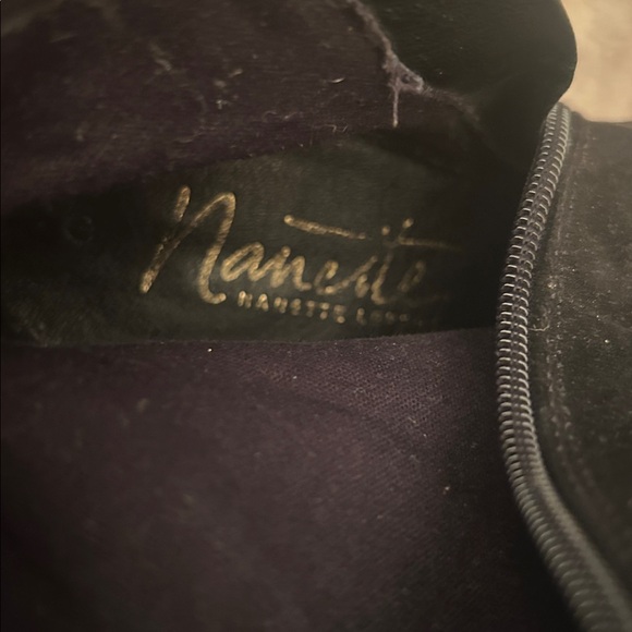 Nannette Nanette Lepore Black Butterfly and Floral Heeled Boots Size 8M - Picture 11 of 13